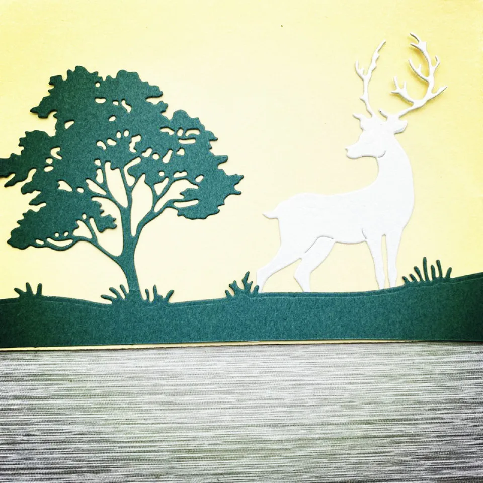 Рождественская рамка для дерева оленя металлические трафареты DIY скрапбукинга