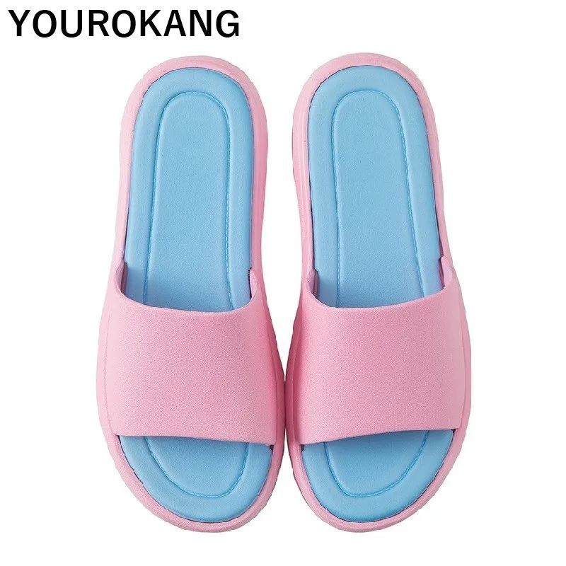 Indoor Home Slippers Unisex Couple Shoes Lovers Floor Plastic Bathroom Slippers Soft Comfortable Women Flip Flops Men Sandals