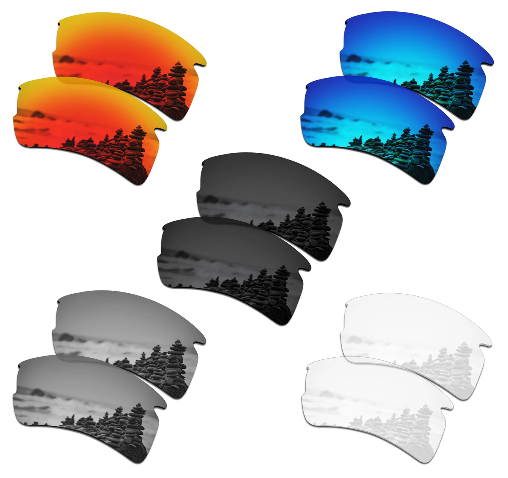 5 Pairs SmartVLT поляризованные Сменные линзы для солнцезащитных очков Oakley Flak 2,0 XL-несколько вариантов - Цвет линз: 5 Pairs