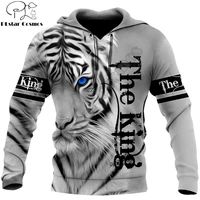animal the king tiger 3d all over printed unisex deluxe hoodie men sweatshirt zip pullover casual jacket tracksuits dw0285