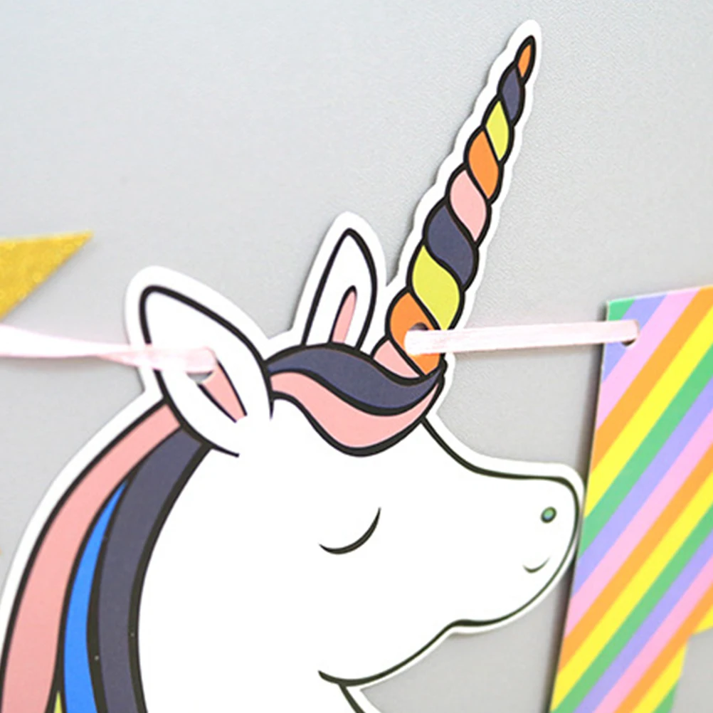 1 шт. вечерние баннеры с единорогом Радужное письмо днем рождения гирлянды