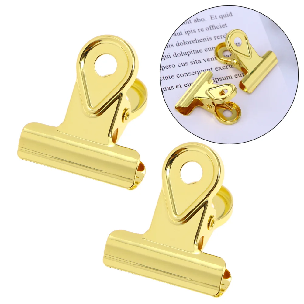 

15PCS Metal Hinge Clips Binder Clips Paper Clamp Copper Paper Clips (20MM)