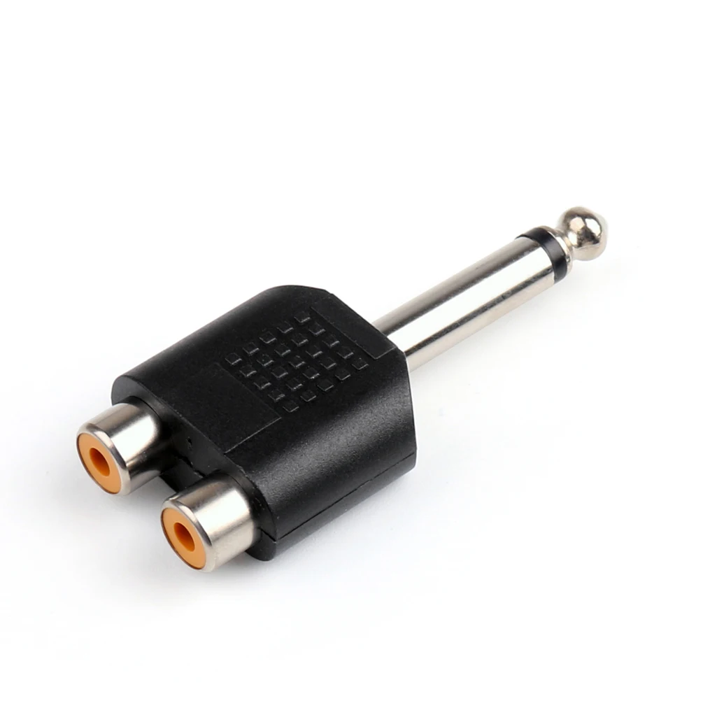 

Artudatech 100 Pcs 6.35mm 1/4" Inch Male Mono Plug to 2 RCA Female Jack Splitter Adapter Connector Parts