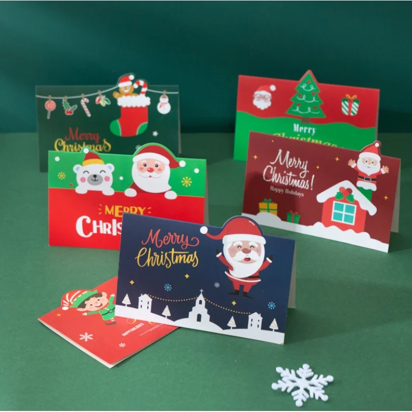 

【10 PCS】Merry Christmas Card with Envelope Christmas Gift Package Decoration Greeting Card