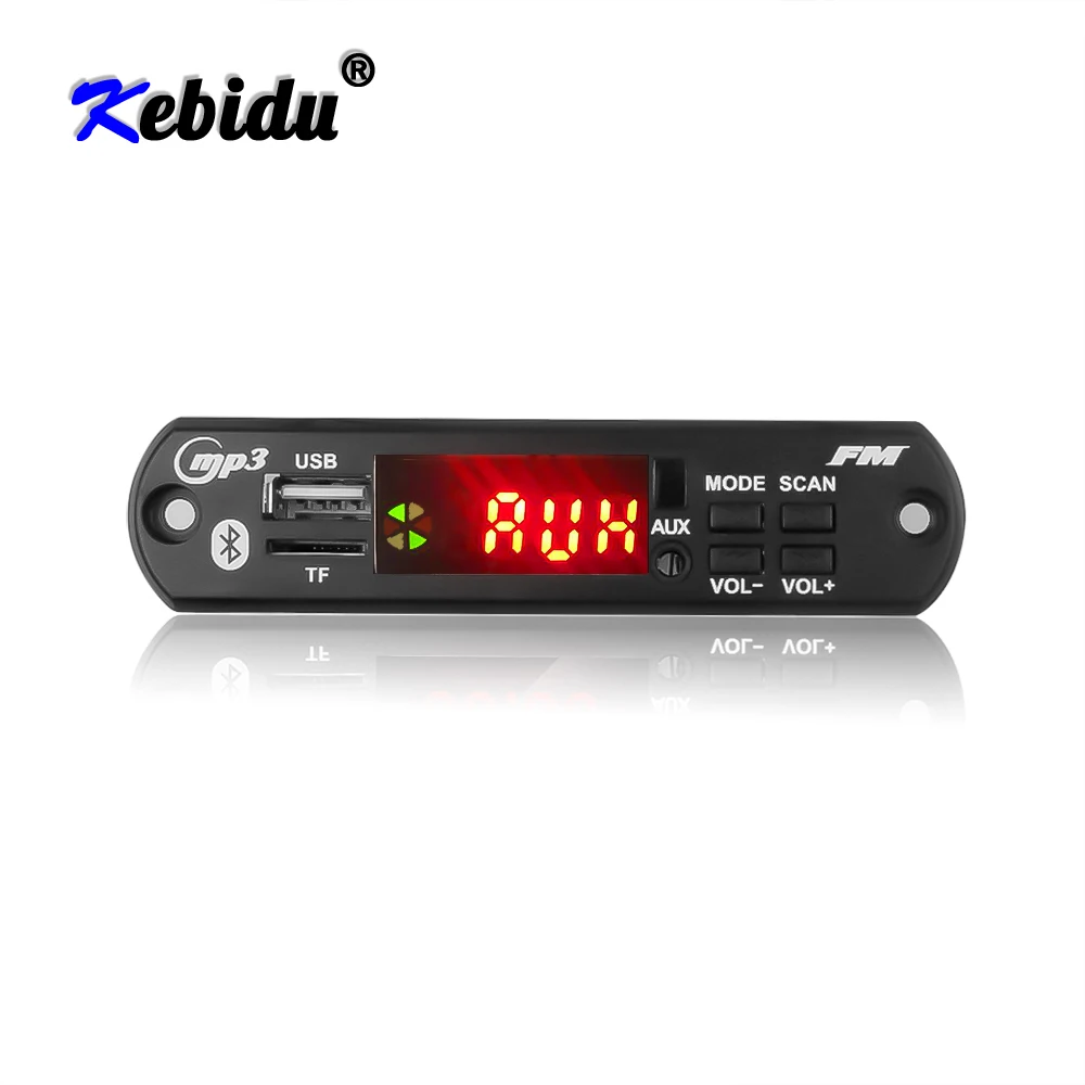 Kebidu Bluetooth MP3 WMA Поддержка USB TF карта FM AUX декодер плата 5 в 12 В аудио модуль MP3 музыкальный плеер динамик для автомобиля
