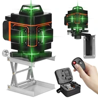 4d 12 lines laser level tool vertical horizontal lines with self leveling 360 function powerful green beam laser leveling device