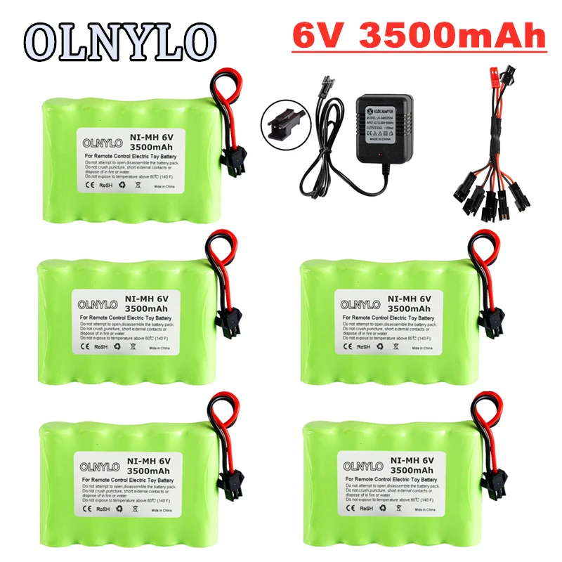 NIMH аккумуляторная батарея 6 В 3500 мАч с зарядным устройством для радиоуправляемых