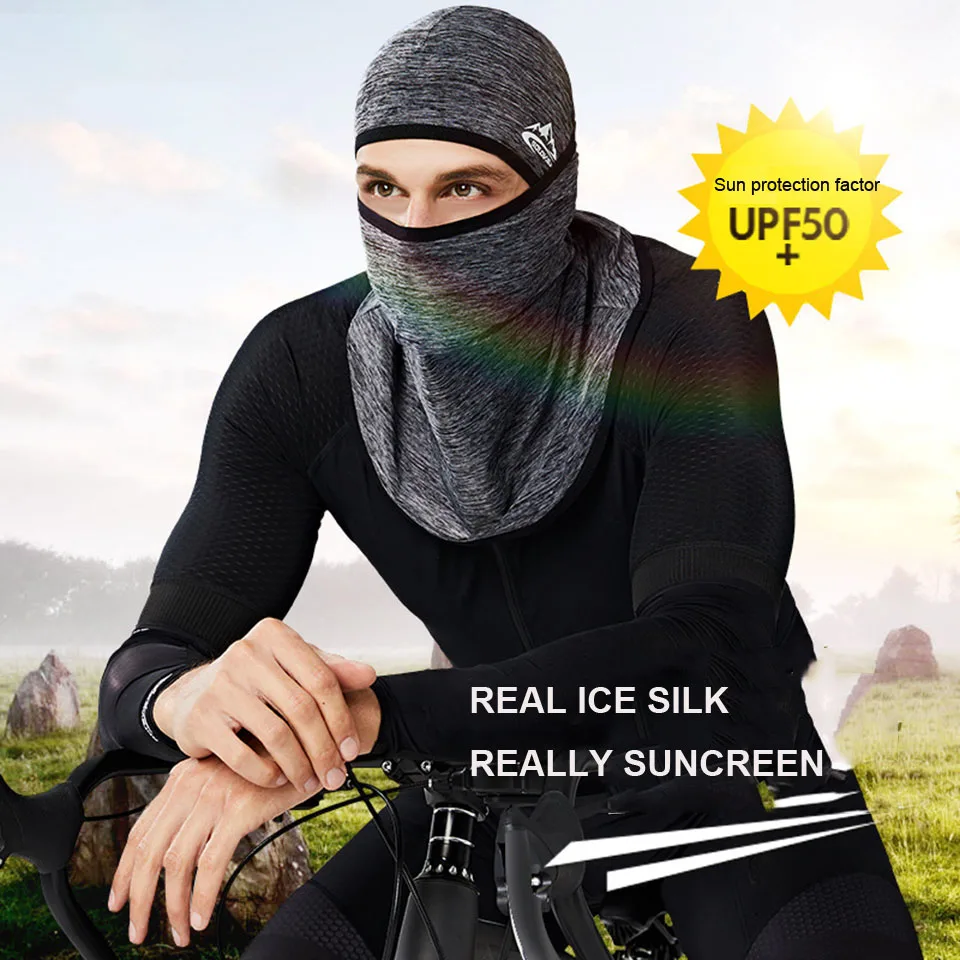 

UPF50+ High Quality Outdoor Mountaineering Cycling Cap Ice Silk Sunscreen Headgear Full Face Sun Protection Cold Feeling