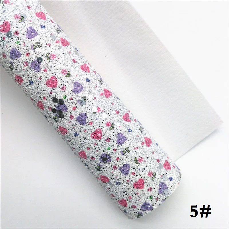 5 Glitterwishcome 21X29 см А4 Размер синтетическая кожа, сердца блеск с принтом кожа, искусственная из искусственной кожи Ткань Винил для бантов, GM601A - Цвет: 5