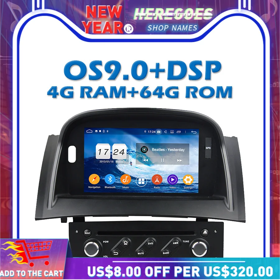 IPS DSP Android 10 0 4 Гб RAM 64 ROM автомобильный dvd плеер Wifi 4G Bluetooth RDS радио GPS карта для RENAULT