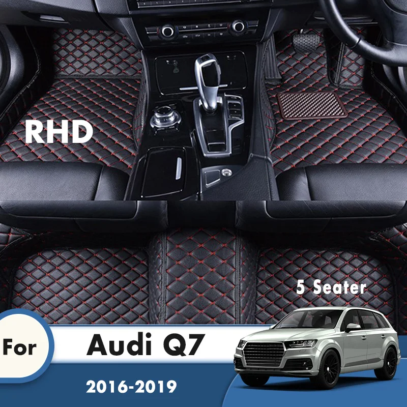 

Автомобильные коврики RHD на заказ для Audi Q7 2019 2018 2017 2016, 5-местные автомобильные аксессуары, коврики, накладки на ножки, кожаные Коврики для ста...