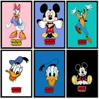 Креативная декоративная картина с Микки Маусом, картина из мультфильма Дисней для детского сада, спальни, детской комнаты, прикроватная картина