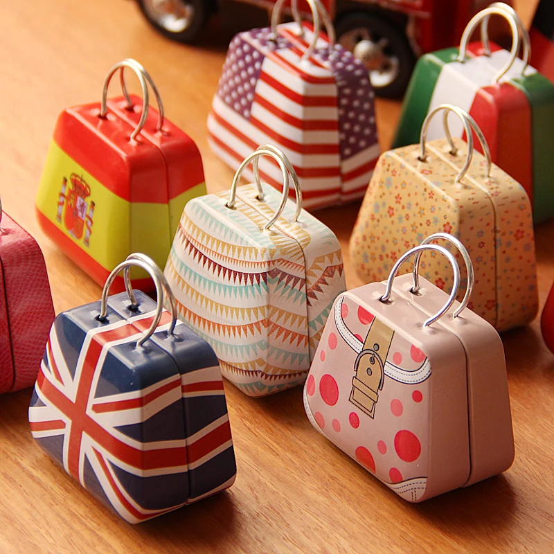 Жестяная мини коробка для хранения конфет Креативные Свадебные подарочные