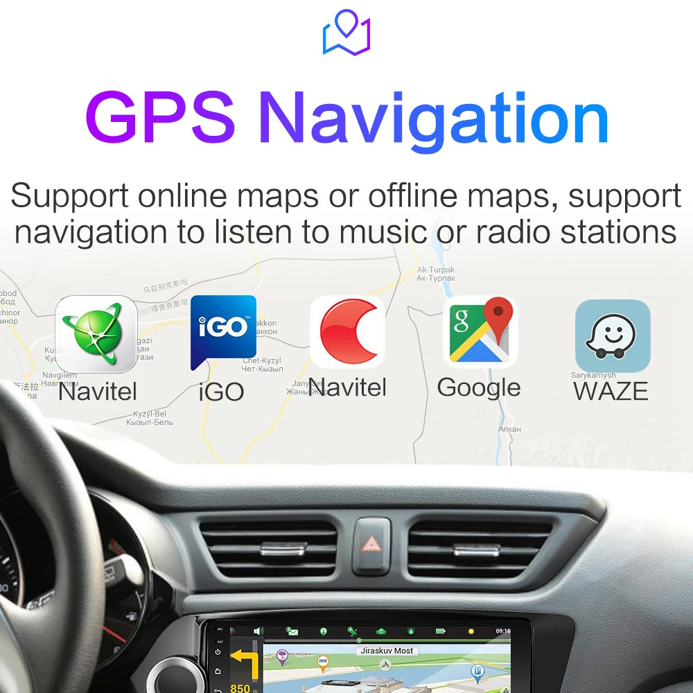 Автомагнитола 2DIN с GPS-навигацией Android 9 1 для Kia RIO 3 4 Rio 2010 2011 2012 2013 2014 2015 2016 2017 2018