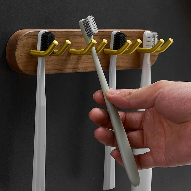 

Деревянная подставка для электрических зубных щеток, на настенная подставка для зубных щеток градусов, органайзер, аксессуары для ванной к...