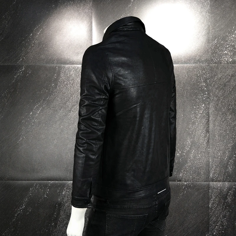 

Winter Mens Punk Pu Leather Coat Thick Warm Slim Fit Casual Jacket High Street Zipper Turn-down Collar Outerwear Oversize 4XL