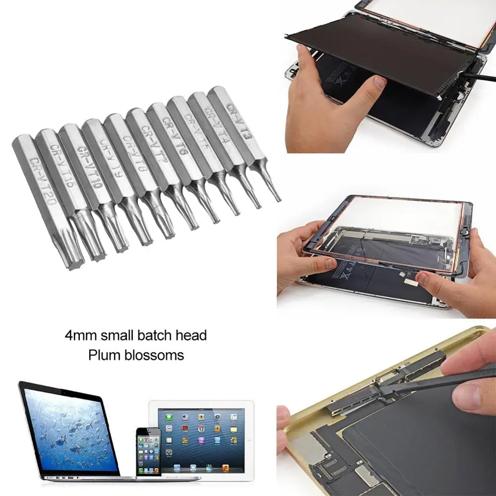 Набор насадок Torx T3/T4/T5/T6/T7/T8/T9/T10/T15/T20 10 шт. 4 мм CR V|Отвертка| |