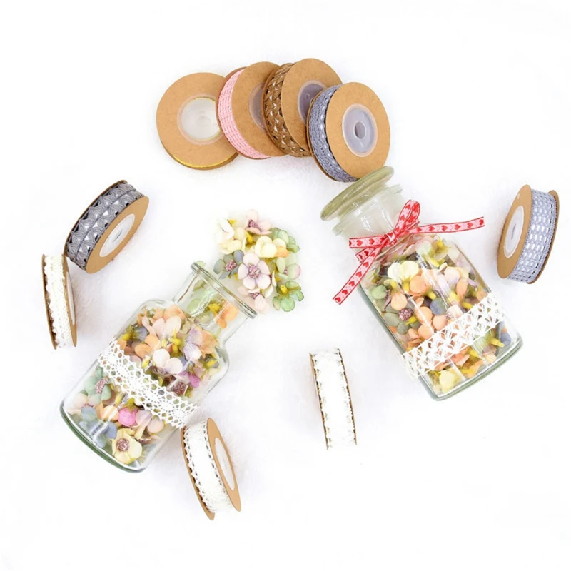 

Lace Flower Masking Tape Paper Ribbon Album Decorative Party Lace Roll Scrapbooking Self Adhesive DIY Crafts Sticker