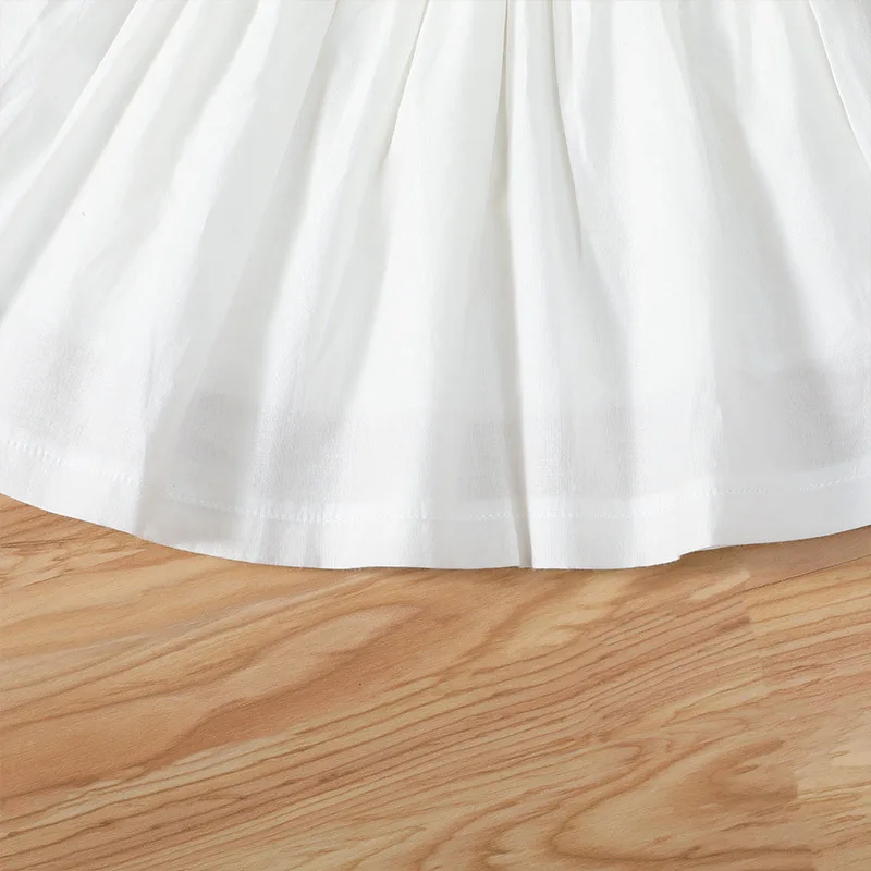 Summer Kids Girls White Lace Ruffles Dress Cotton Sleeveless Slip Clothing | Детская одежда и обувь