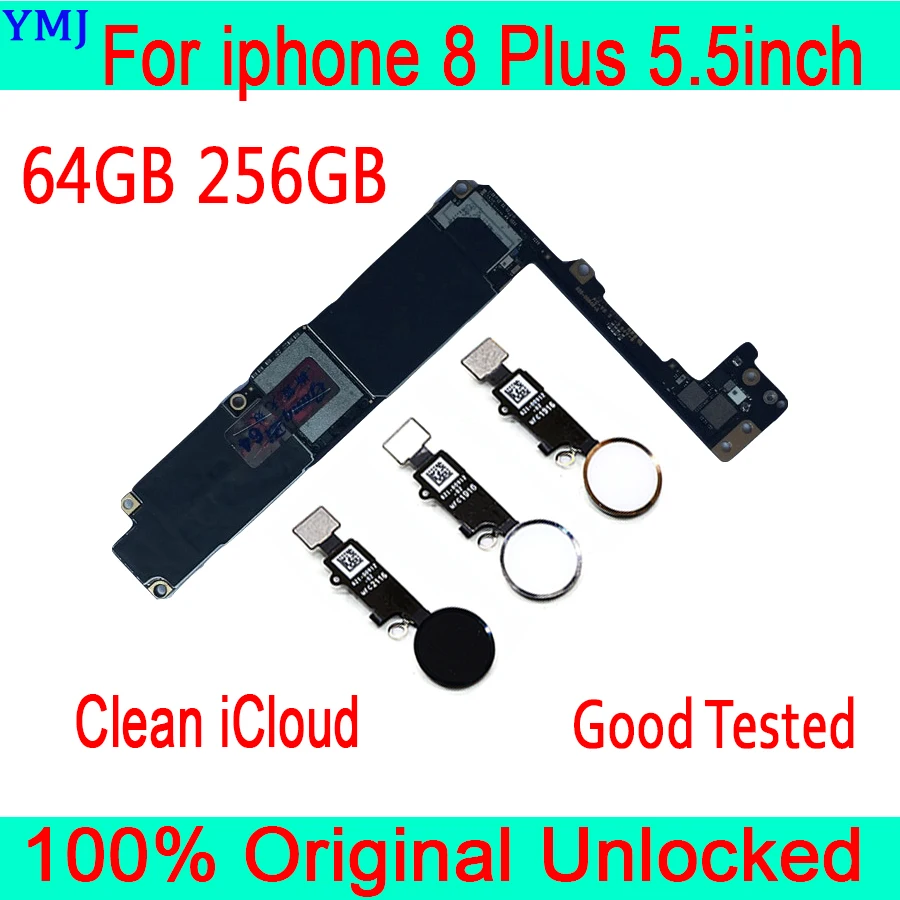 Черный белый золотой для iphone 8 Plus материнская плата с/без Touch ID 100% Оригинал