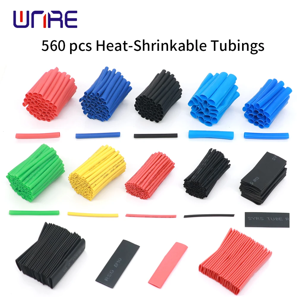 560 шт. Полиолефиновая термоусадочная трубка в ассортименте обмотка для проводов