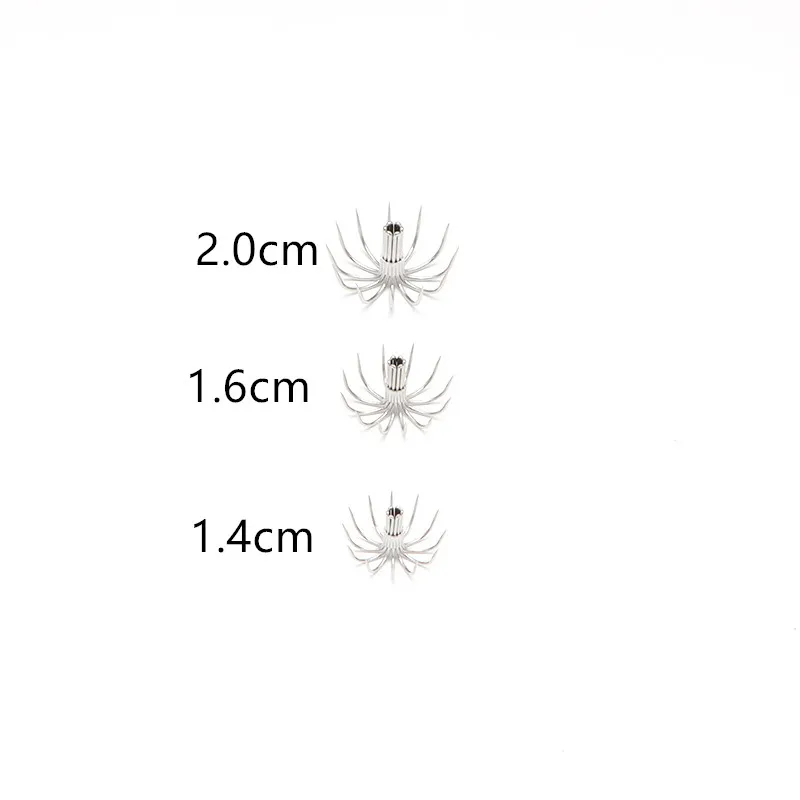 20pcs/lot Squid hook Wooden shrimp hook Stainless steel Sea fishing Fish hook 2.0/1.6/1.4CM fishing hook