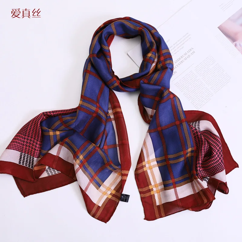

Mulberry Silk New Scarf Women's Silk Printed Satin Scarf Versatile Herringbone Shawl hijab scarf for women