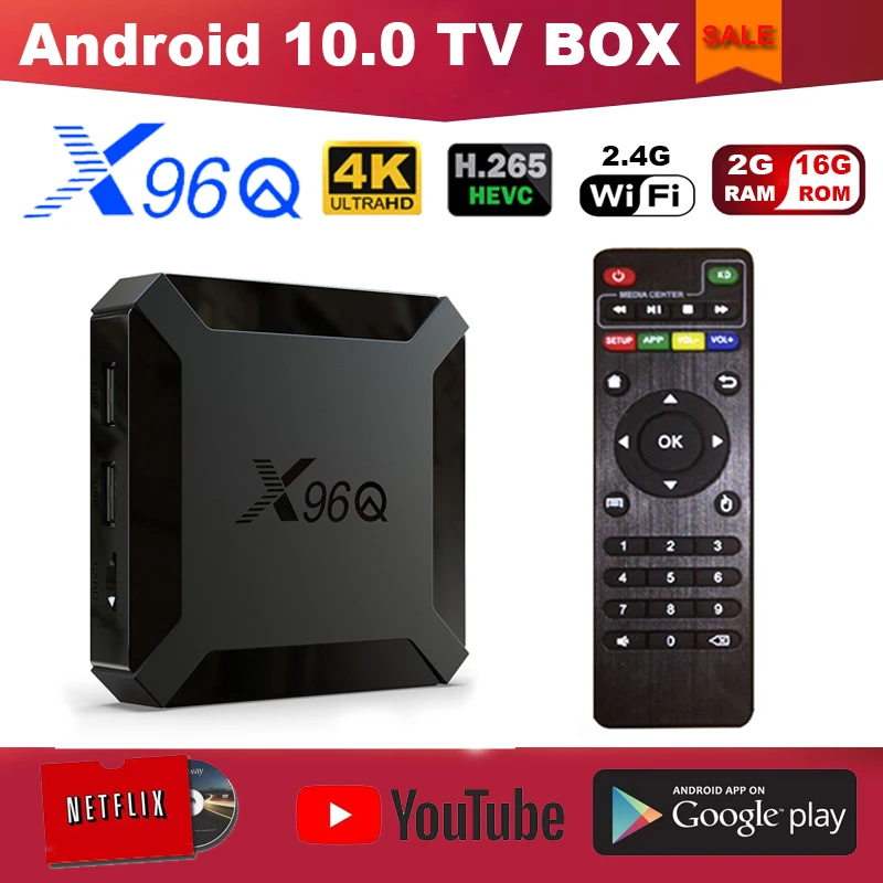 ТВ приставка X96Q на Android 10 0 ALLWINNER H313 четырехъядерный процессор 1 ГБ/2 ГБ ОЗУ 8 ГБ/16 Гб