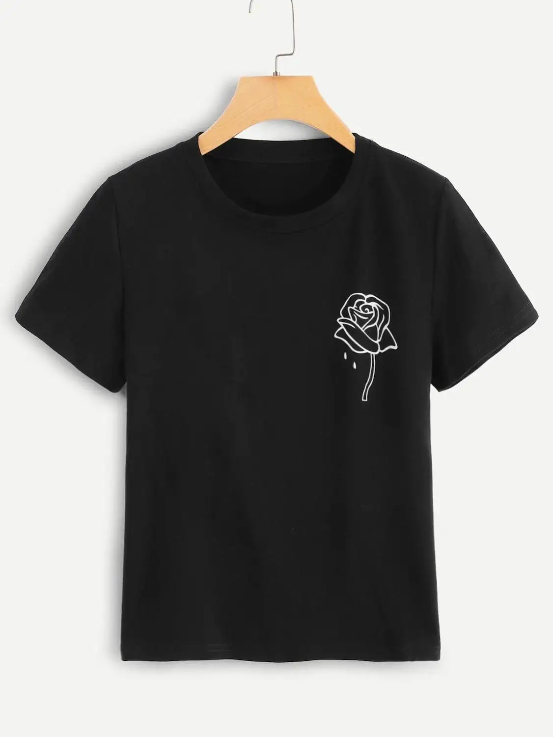 

Referral Flower And Figure Print T shirt 2019 Women Summer Short Sleeve O-Neck Tshirt Female Tee Tops