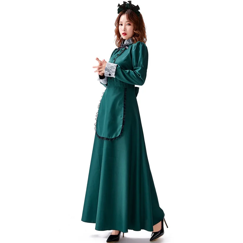 Костюм на Хэллоуин темно зеленый водолазка кружевной тонкий темпераментный