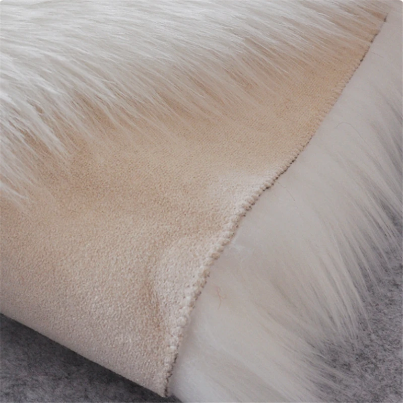 

120cm Round Soft Faux Sheepskin Rug For Bedroom Living Room Floor Carpet Red Home Floor Mat Bedside Rugs 110CM
