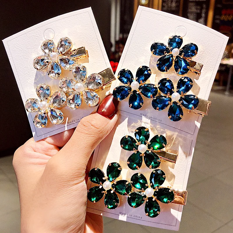 Заколки для волос с блестящими кристаллами 2 шт./компл. |