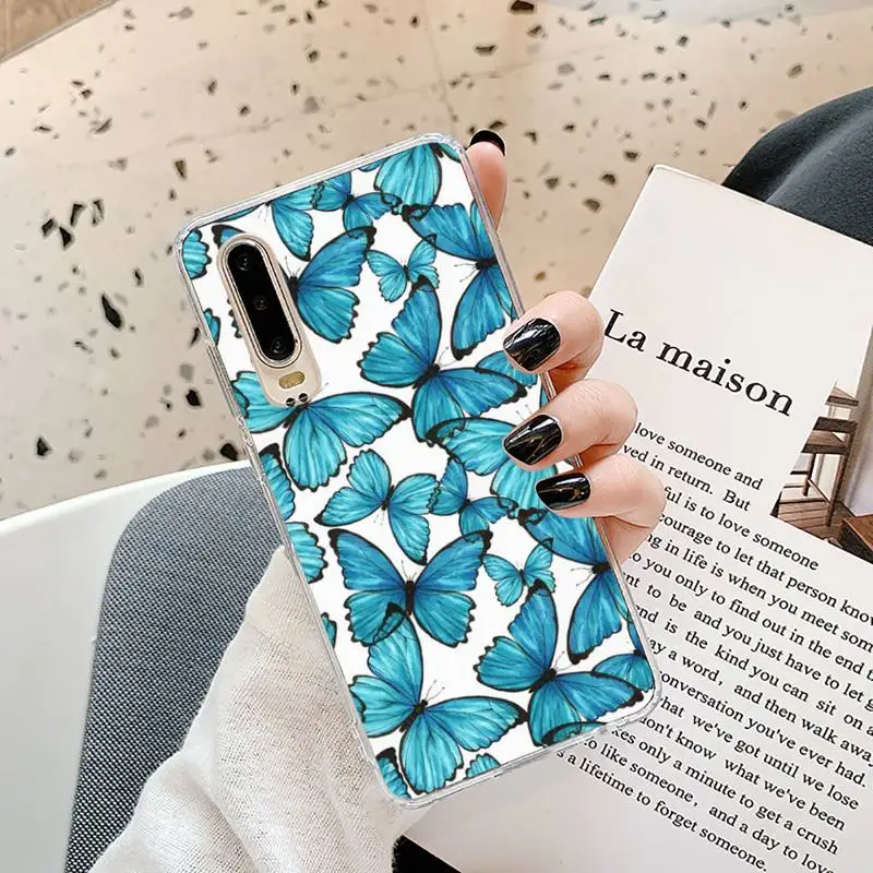

Beautiful Butterfly Phone Case Transparent for Samsung A71 S9 10 20 HUAWEI p30 40 honor 10i 8x xiaomi note 8 Pro 10t 11