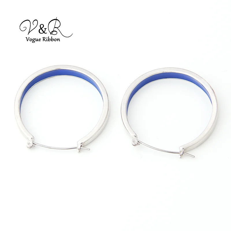 Бесконечные непрерывные внутренние эмалированные серьги-кольца модные