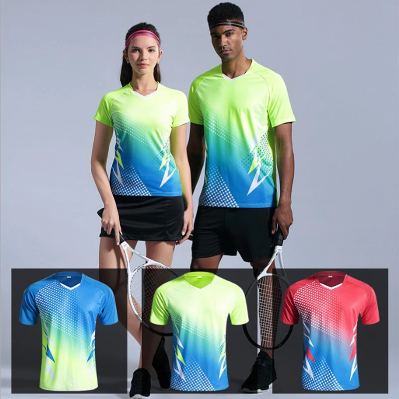Новые спортивные рубашки для бадминтона мужские/женские теннисные футболки