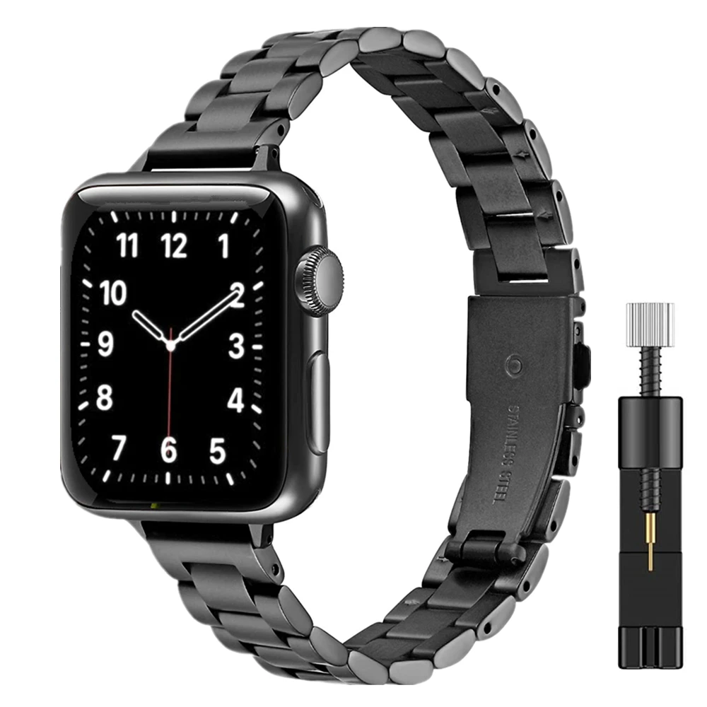 

Women Metal Bracelet for Apple Watch SE 40mm 44mm Band Series 6/5/4/3/2/1 Slim Stainless Steel Wrist Strap for iWatch SE 6 Bands