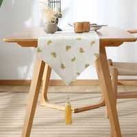 simple and modern banana fruit pattern table runner tea table shoe cabinet cover cloth table tassel side table runner decoration