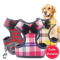 pets grid vest harnesses small and medium sized teddy dog and cat leash containing bells pet formal dress style chest strap rope