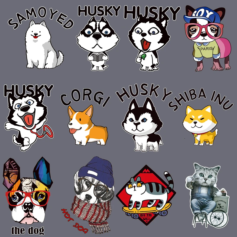 Милое животное Кошка наклейки с изображением собак хаски высокое качество
