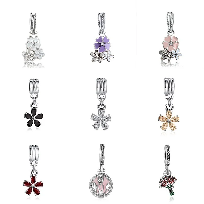 

Женский шарм-браслет «тюльпан» из серебра 925 пробы