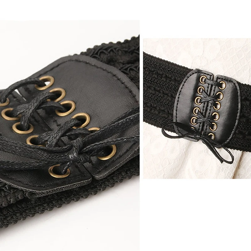 

Fashion Belt For Women Girdle Wide Elastic Leather Cummerbunds Women Waistband Belts Wedding Party Gift Accessories