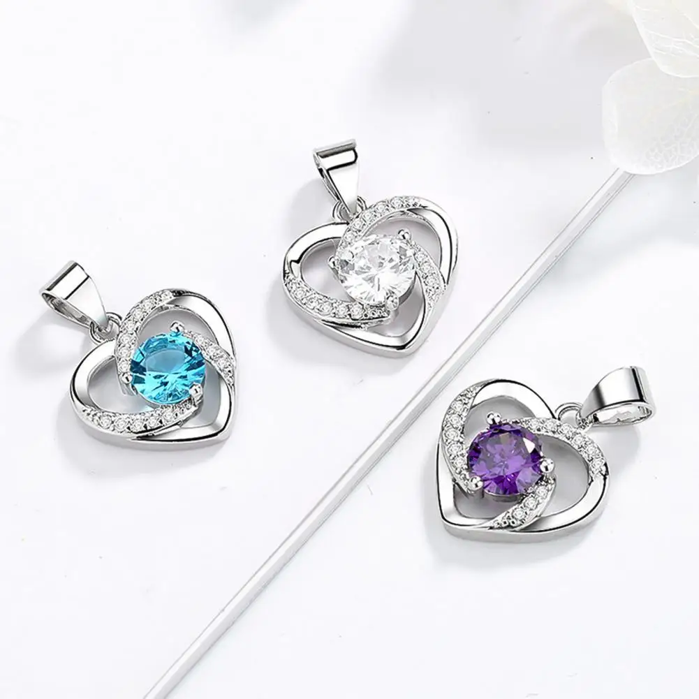 

Creative Necklace Elegant Romantic Heart-shaped Necklace Heart Pendant for Valentines Day Wedding Festival