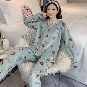 Зимние женские пижамные комплекты, пижамы, костюм для сна, Толстая теплая ночная рубашка, женская домашняя пижама с рисунком животных - Цвет: Color 5