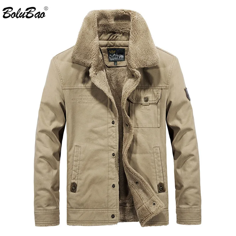BOLUBAO Winter Fleece Warm Jackets Men Fashion Brand High Street Jacket Coats Male Outdoor Windproof Men Jacket Outerwear