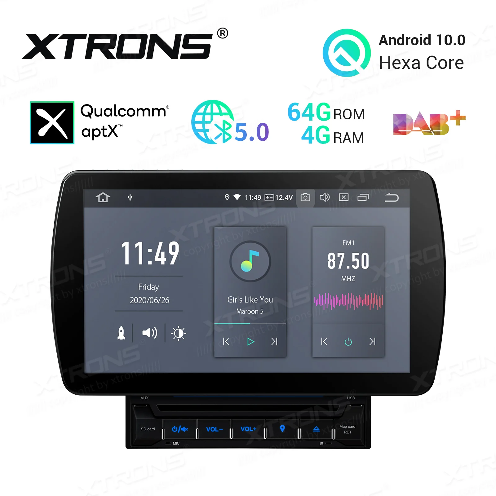 XTRONS 10 1 ''антибликовый Android 0 PX6 Универсальный 2 Din Автомобильный мультимедийный