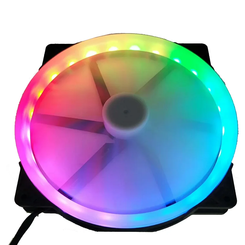 20 см большой вентилятор RGB круглый светодиодный вентилятор автоматически переключается бесшумный вентилятор для компьютера чехол 20025 вентилятор RGB 12 В molex 4-контактный Вентилятор охлаждения