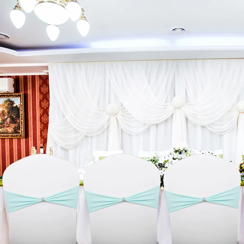 Спандекс чехлы на кресла стрейч полоса пряжка пояс бант для свадьбы событие