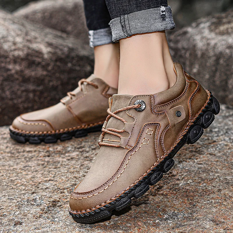 Для мужчин на каждый день модные офисные кожаные туфли-лодочки Рабочая обувь