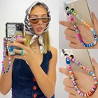 MIIQNUS цепочка для телефона очаровательные бусины цепи для сотового телефона шнур аксессуары знак мира ювелирные изделия деревянные бусины ремешки 2021