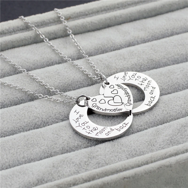 

Mum Daughter Necklace I Love You To The Moon And Back Mothers Day Gift Present Sturdy Filled Chic Heart Shape Necklace Fashion